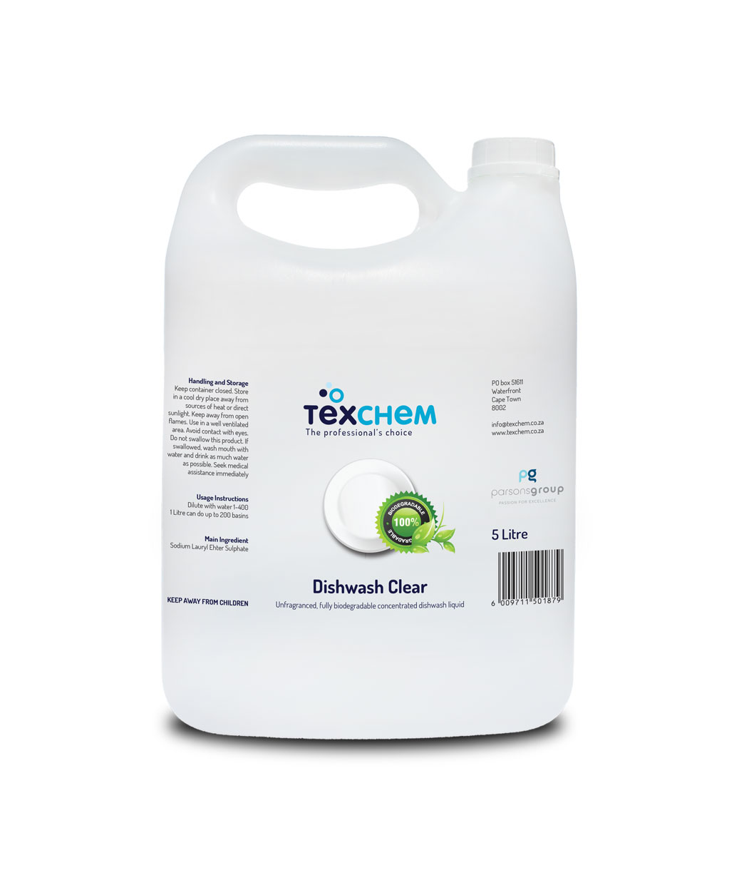 Texchem ™ - Jnt - Dishwash Liquid Clear - Liquid - 5ltr Can