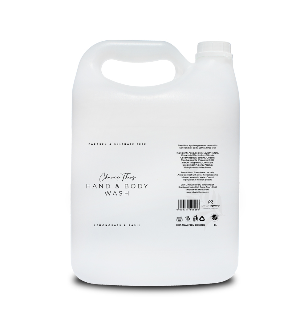 Charis Theos ™ - Amn - Body Wash "Lemongrass&Basil" - Liquid - 5ltr Can